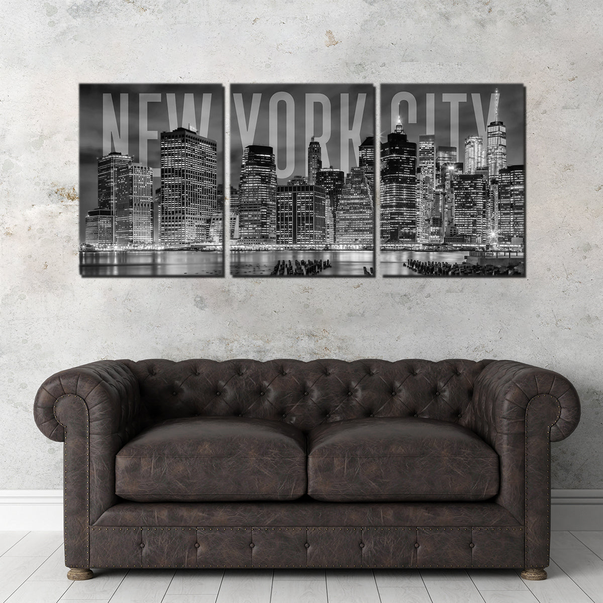 Stunning New York City Skyline Monochrome Wall Art for Home Decor