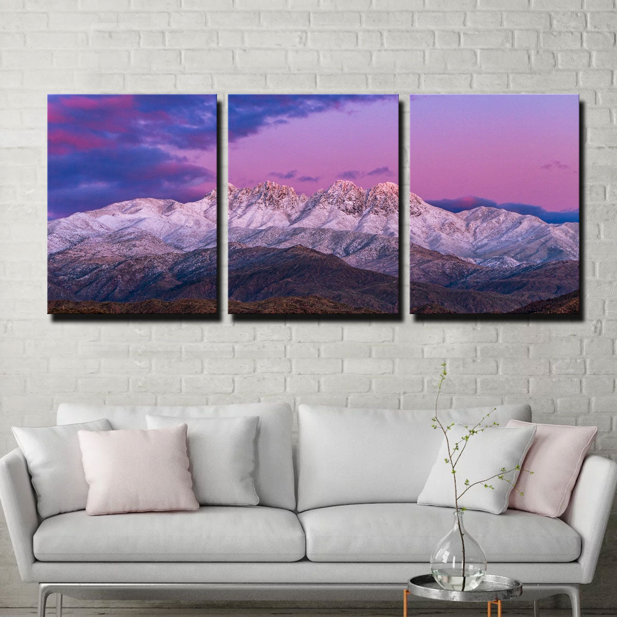Exquisite Snow - Clad Four Peaks Mountain Wall Art for Stunning Home Decor