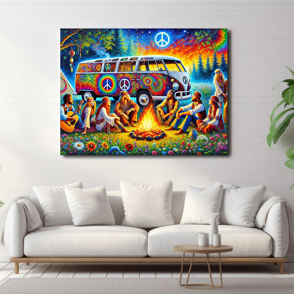 Unique Hippie Campfire Wall Art for Stunning Home Decor