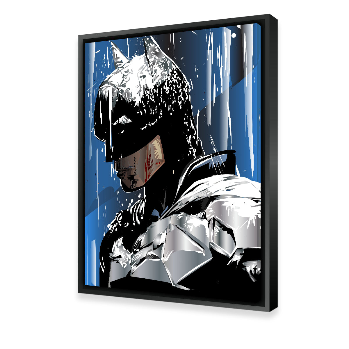 Batman Themed Rainy Scene Wall Art for Home Decor