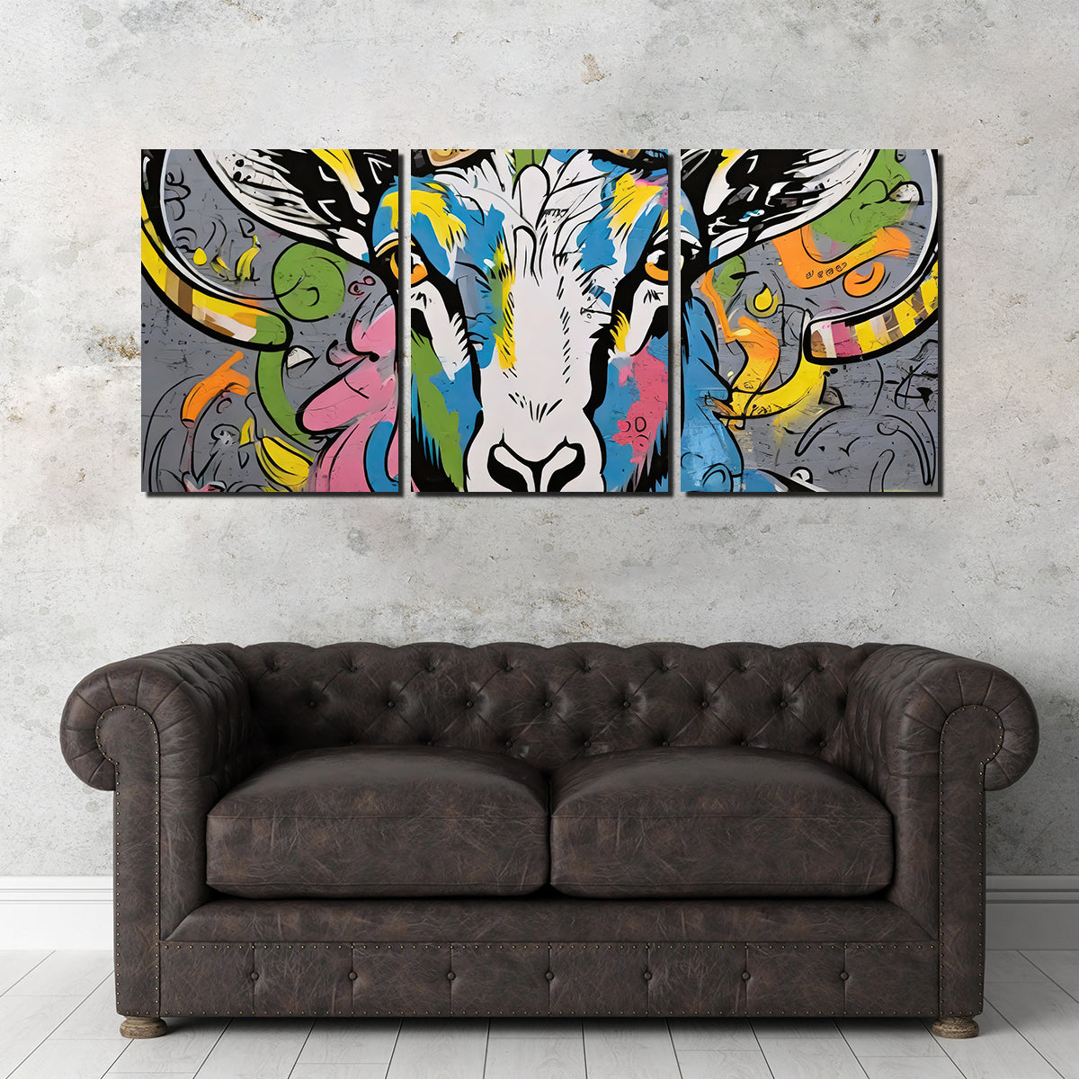 Stunning Bighorn Sheep Graffiti Wall Art by Stephen Chambers