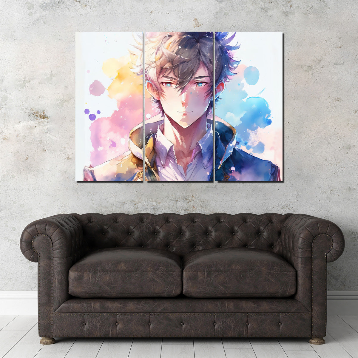 Anime Man Canvas Print - Handmade with Sustainable Pine Wood