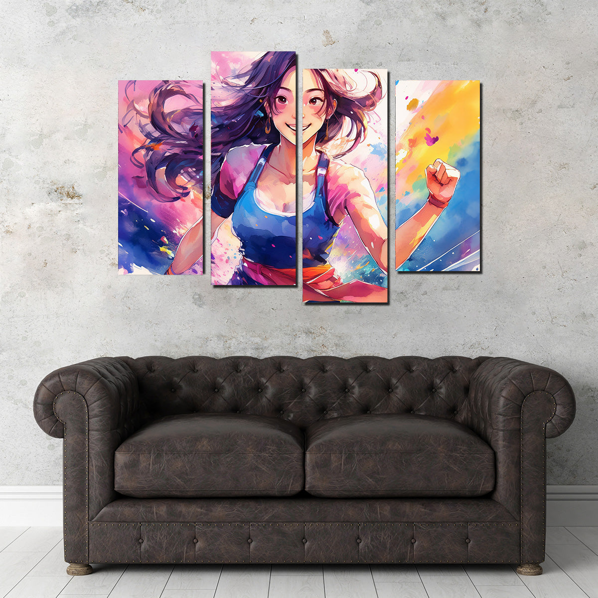 Dynamic Anime Girl Art Print