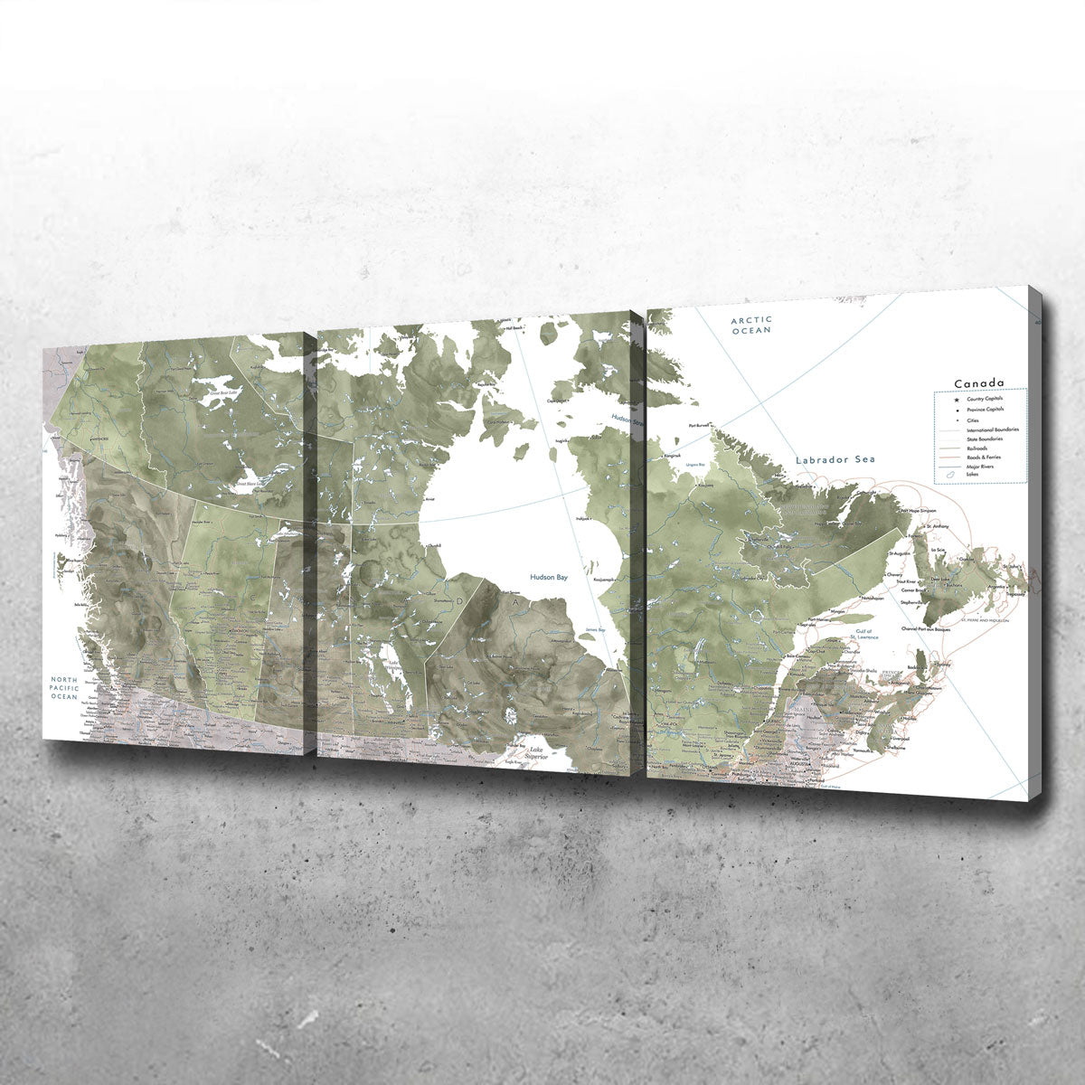 Stunning Canada Map 2 Wall Art by Blursbyai