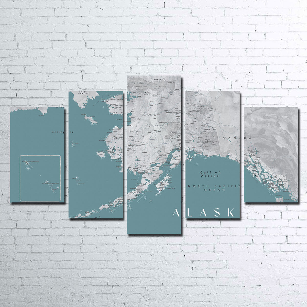 Stunning Alaska Map Wall Art by Blursbyai