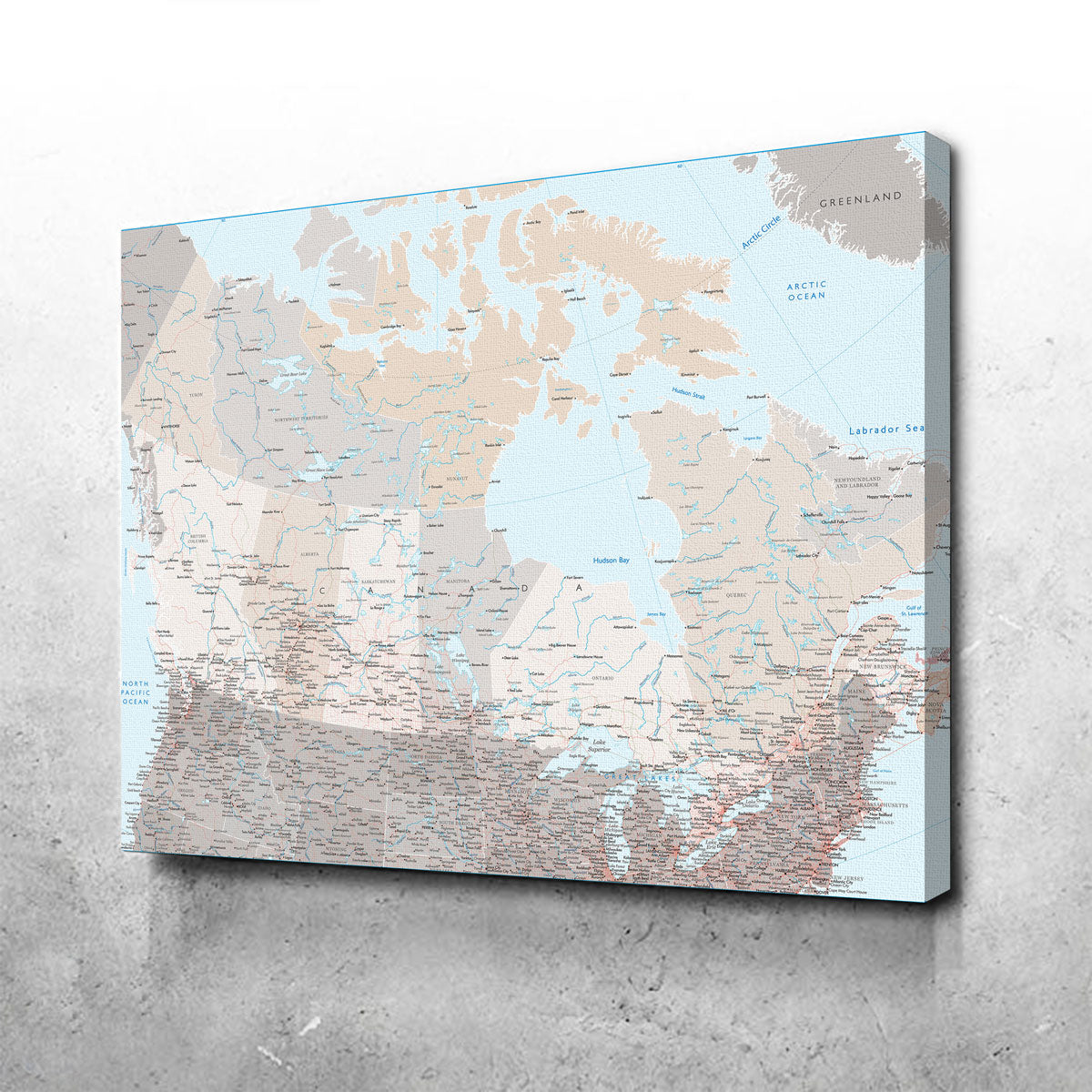 Stunning Canada Map Wall Art by Blursbyai