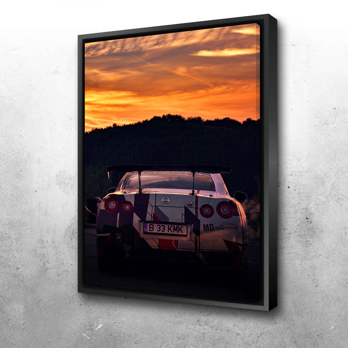 Stunning Nissan GTR Racing Sunset Wall Art for Your Home Decor