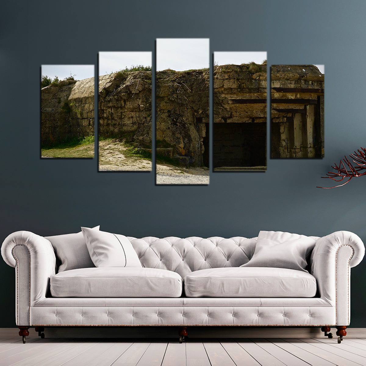 Pointe du Hoc German Bunker Wall Art by David Campbell - Museum-Quality Canvas on Sustainable Pine Frames