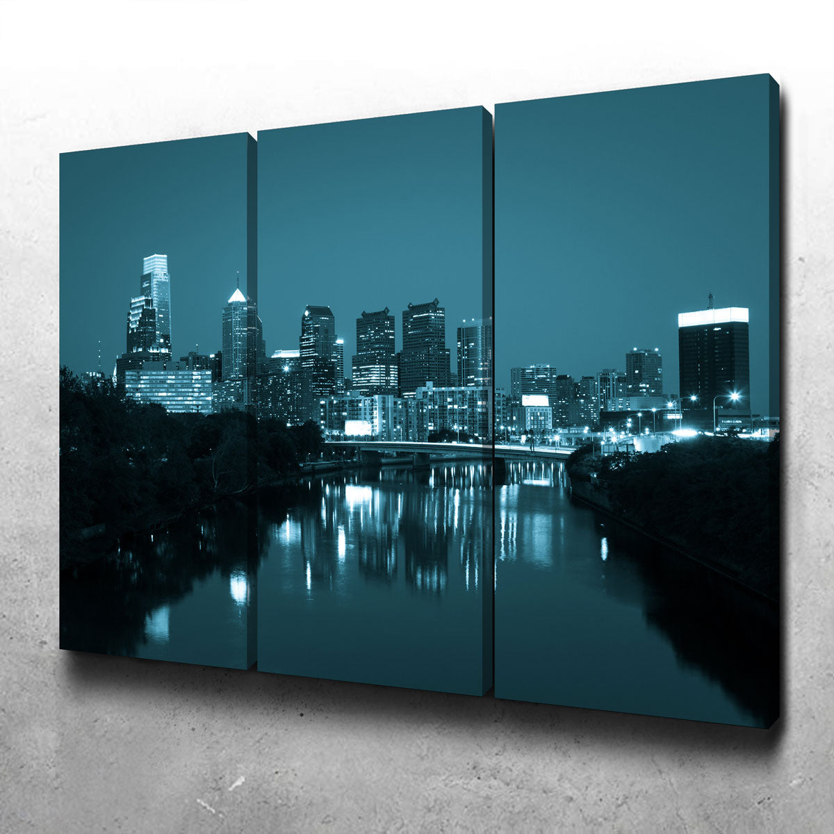 Stunning Night View of Philadelphia Wall Art for Home Decor