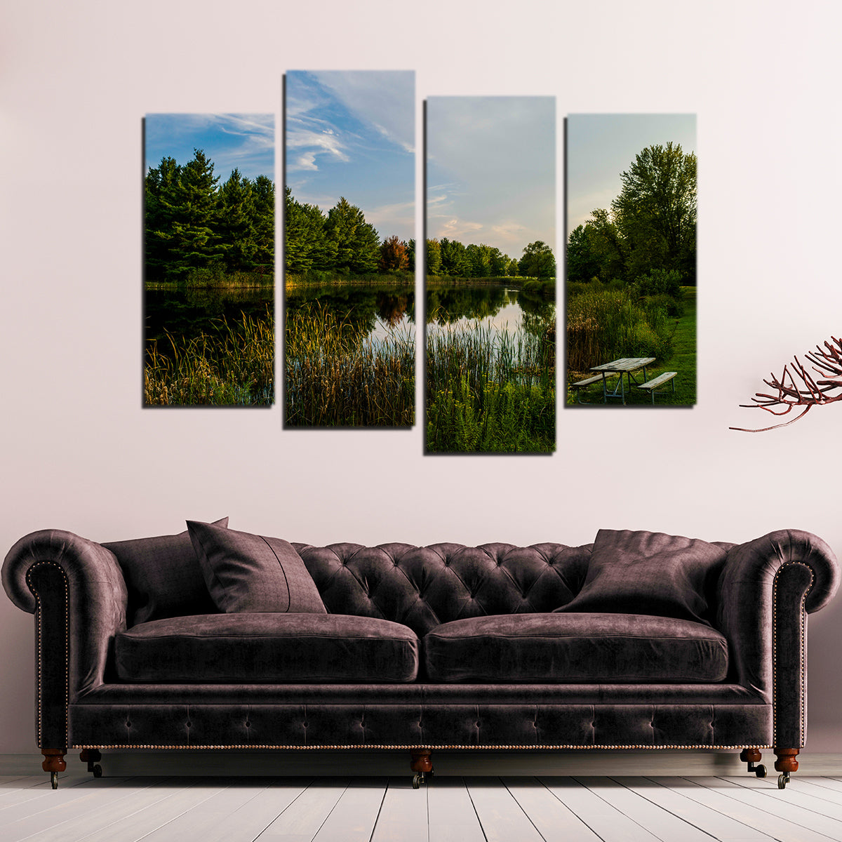 Stunning Alum Creek Fishing Pond Wall Art for Home Decor