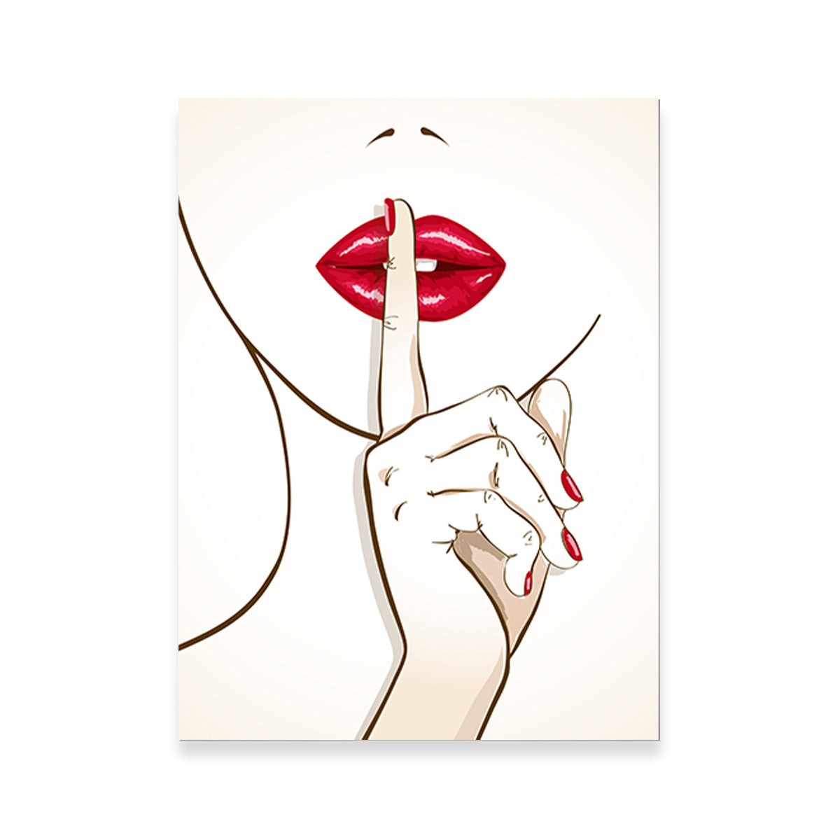 Shh Lips: Exquisite Kiln - Dried Pine Wood Framed Canvas Prints