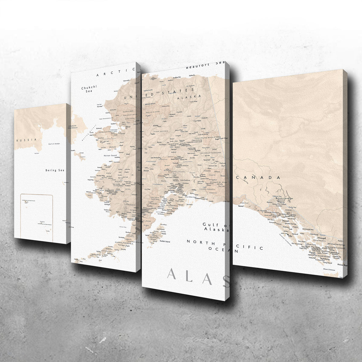 Exquisite Alaska Map 3 Wall Art for Your Home Decor