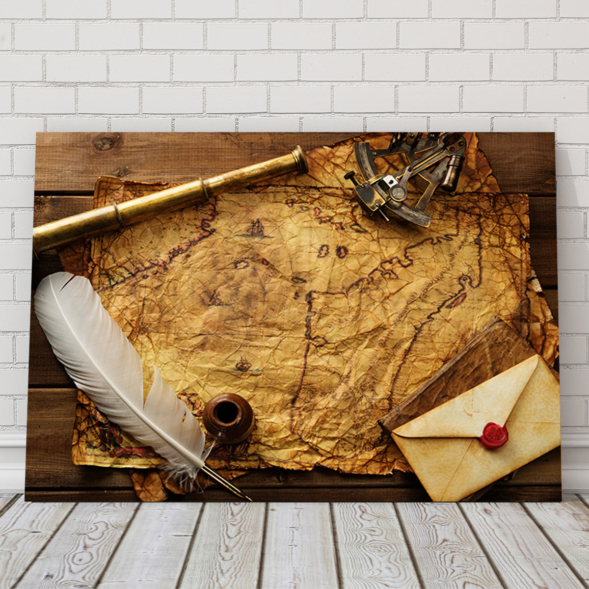 Captain's Quarters Premium Wall Art - Sustainable Pine Wood Framed Canvas