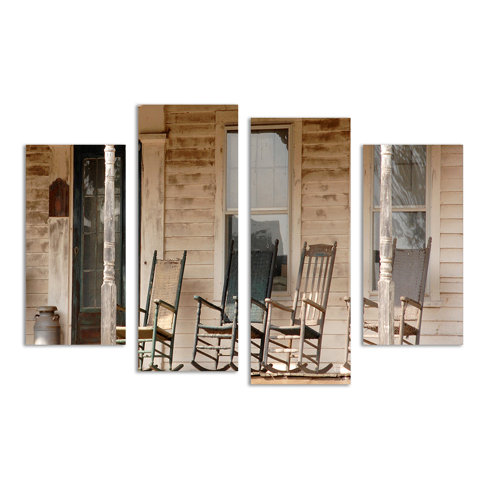 Charming Antique Rocking Chairs in Rural Connecticut Wall Art Prints