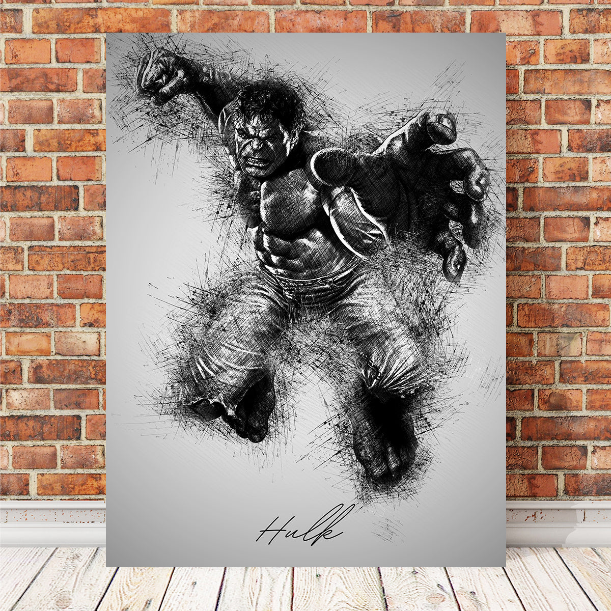 Striking Hulk Grayscale Wall Art for Your Home Decor