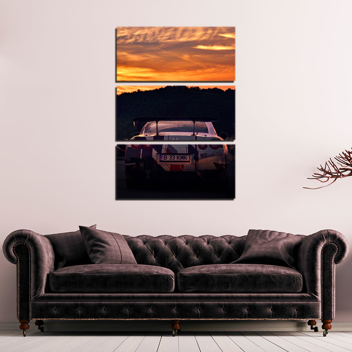 Stunning Nissan GTR Racing Sunset Wall Art for Your Home Decor