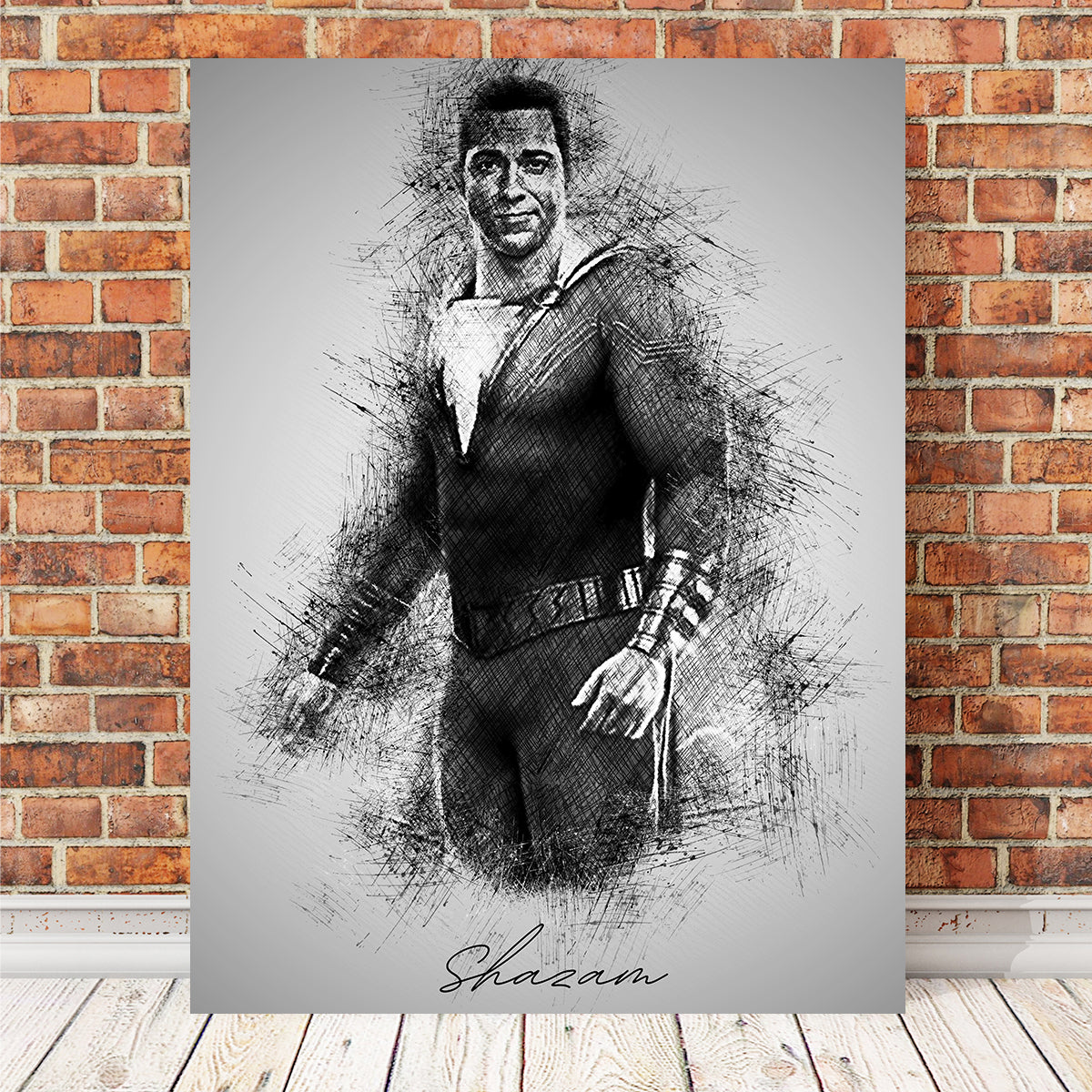 Stunning Shazam Wall Art - Handmade Museum-Quality Canvas