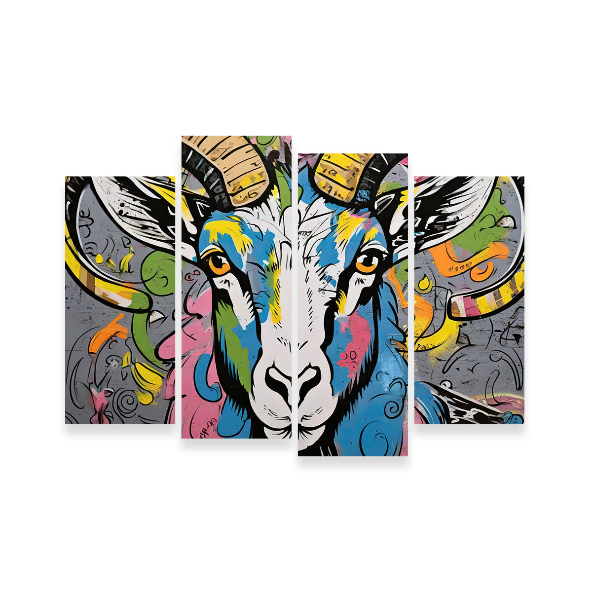 Stunning Bighorn Sheep Graffiti Wall Art by Stephen Chambers