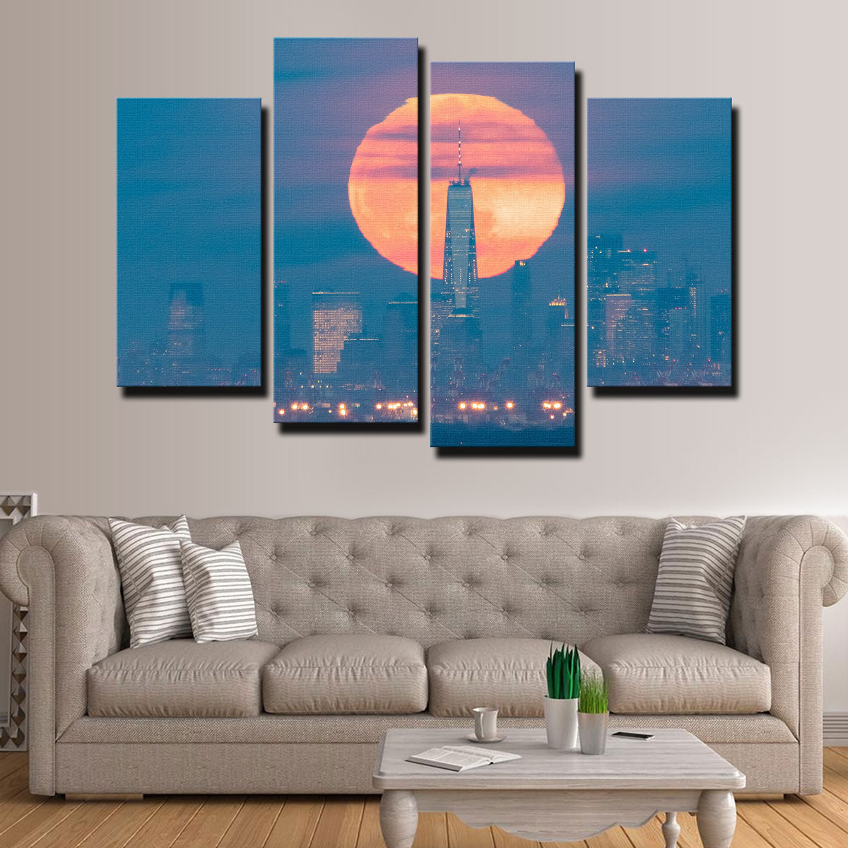 Stunning New York Sun Skyline Wall Art by Dennis Maida