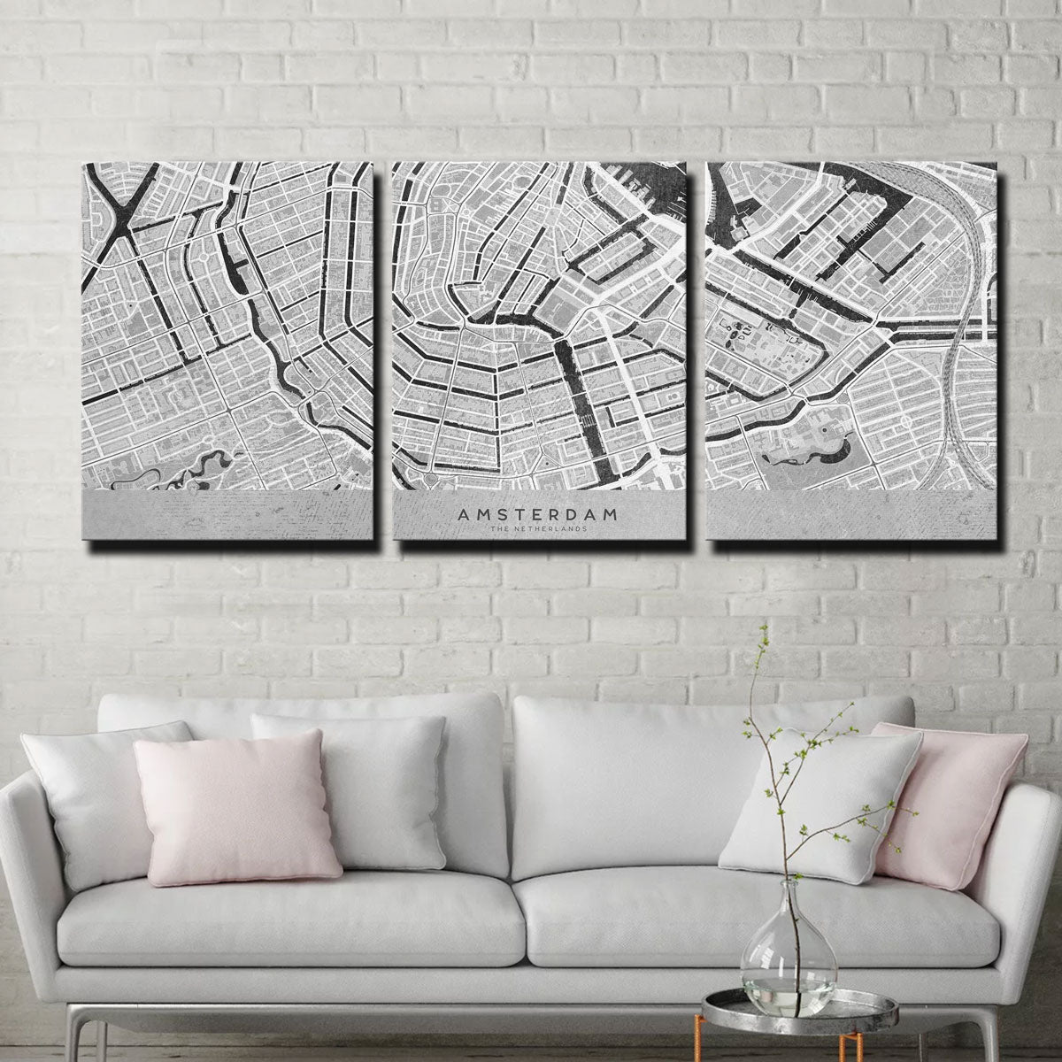Stunning Amsterdam Map 2 Wall Art - Ideal for Home Decor