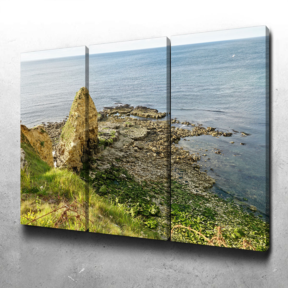 Pointe du Hoc Normandy Wall Art by David Campbell - Museum Quality Canvas Print