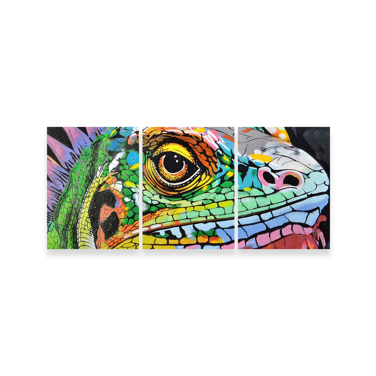 Stunning Iguana Graffiti Wall Art by Stephen Chambers