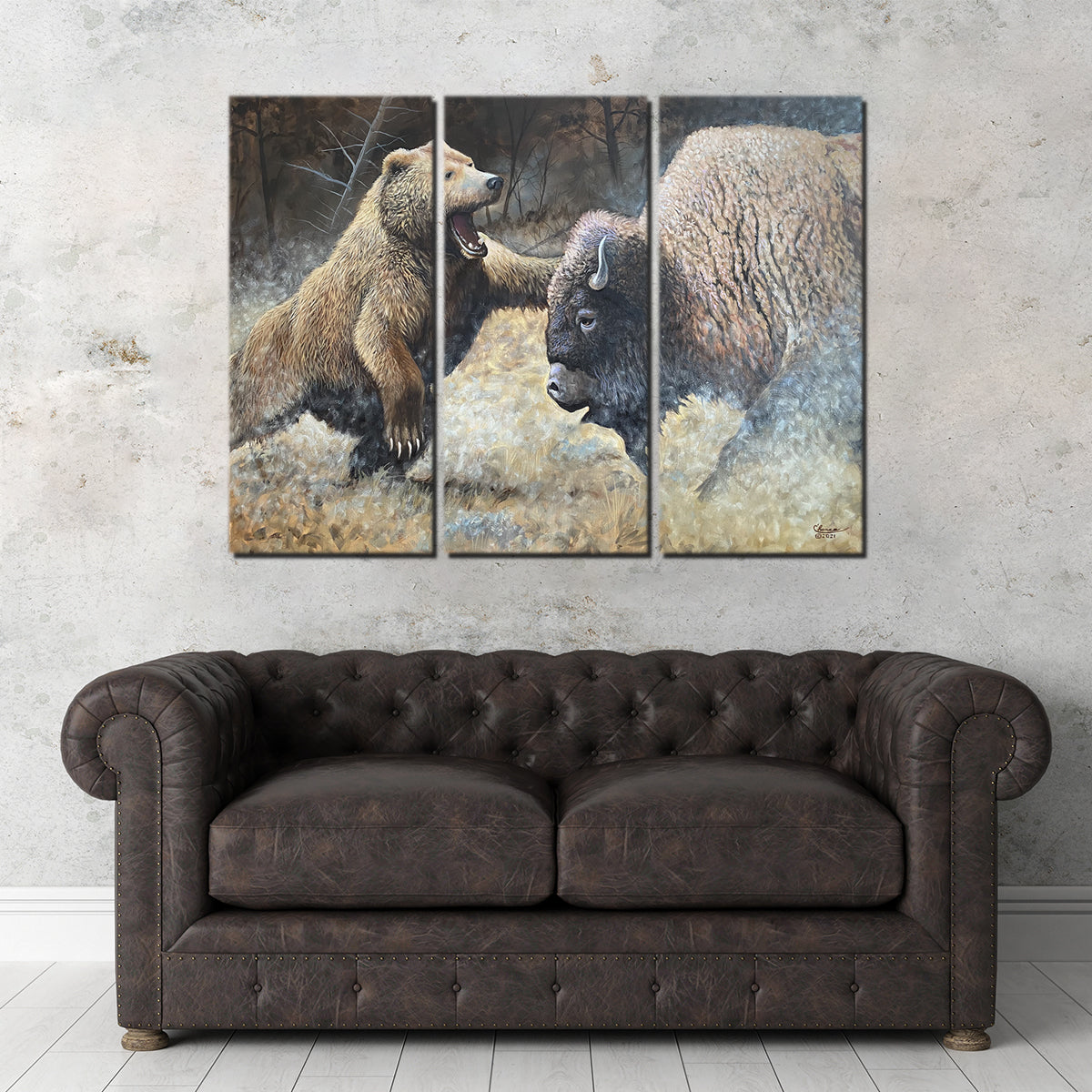 Stunning Bear and Buffalo Wall Art by Chance Tedesco