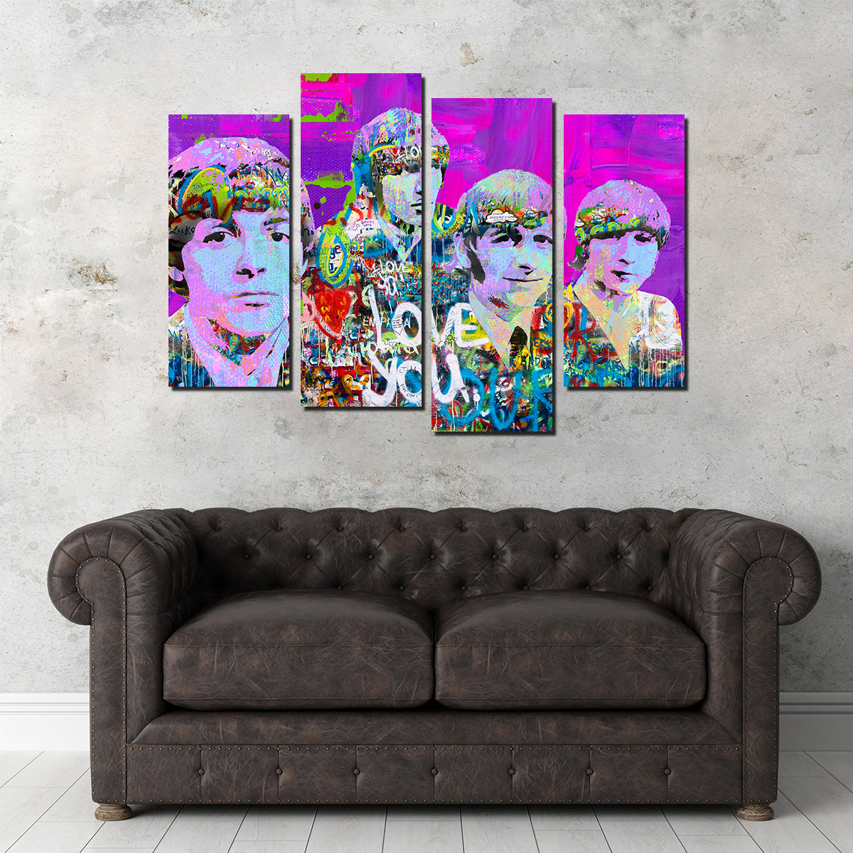 Stunning Beatles Love You Wall Art by Stephen Chambers