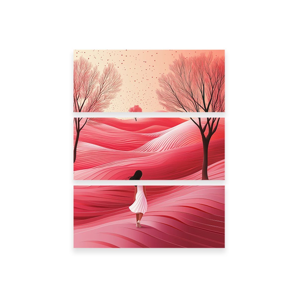Stunning Pink Hills Kiln - Dried Pine Wood Framed Wall Art