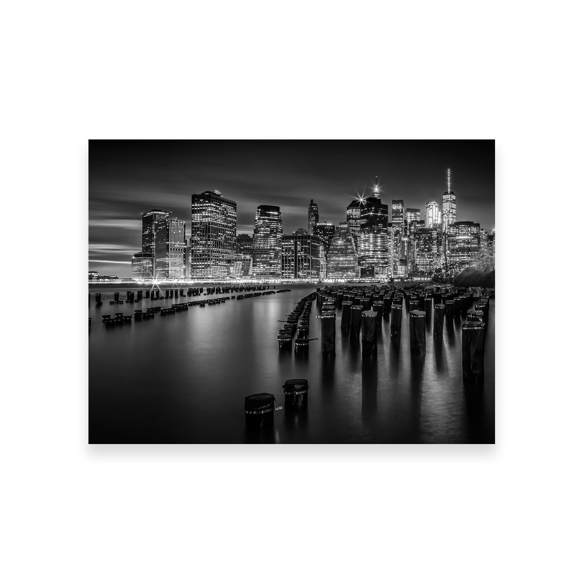 Stunning Monochrome Manhattan Skyline at Sunset Wall Art for Your Home Decor