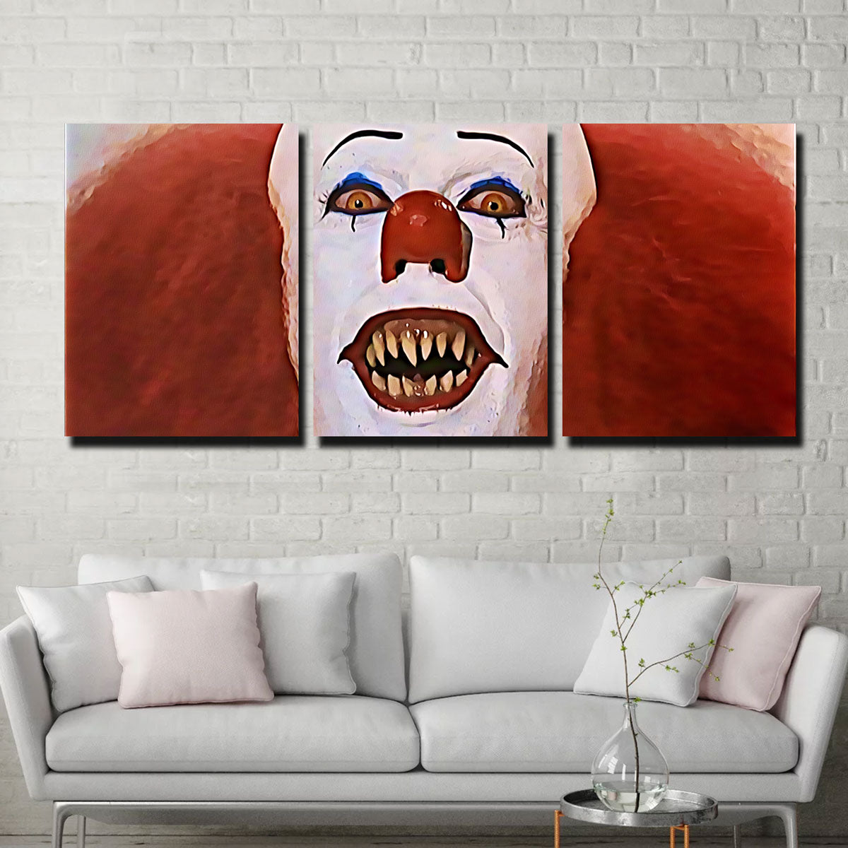 Eye - Catching Pennywise Close - up Wall Art for Your Space