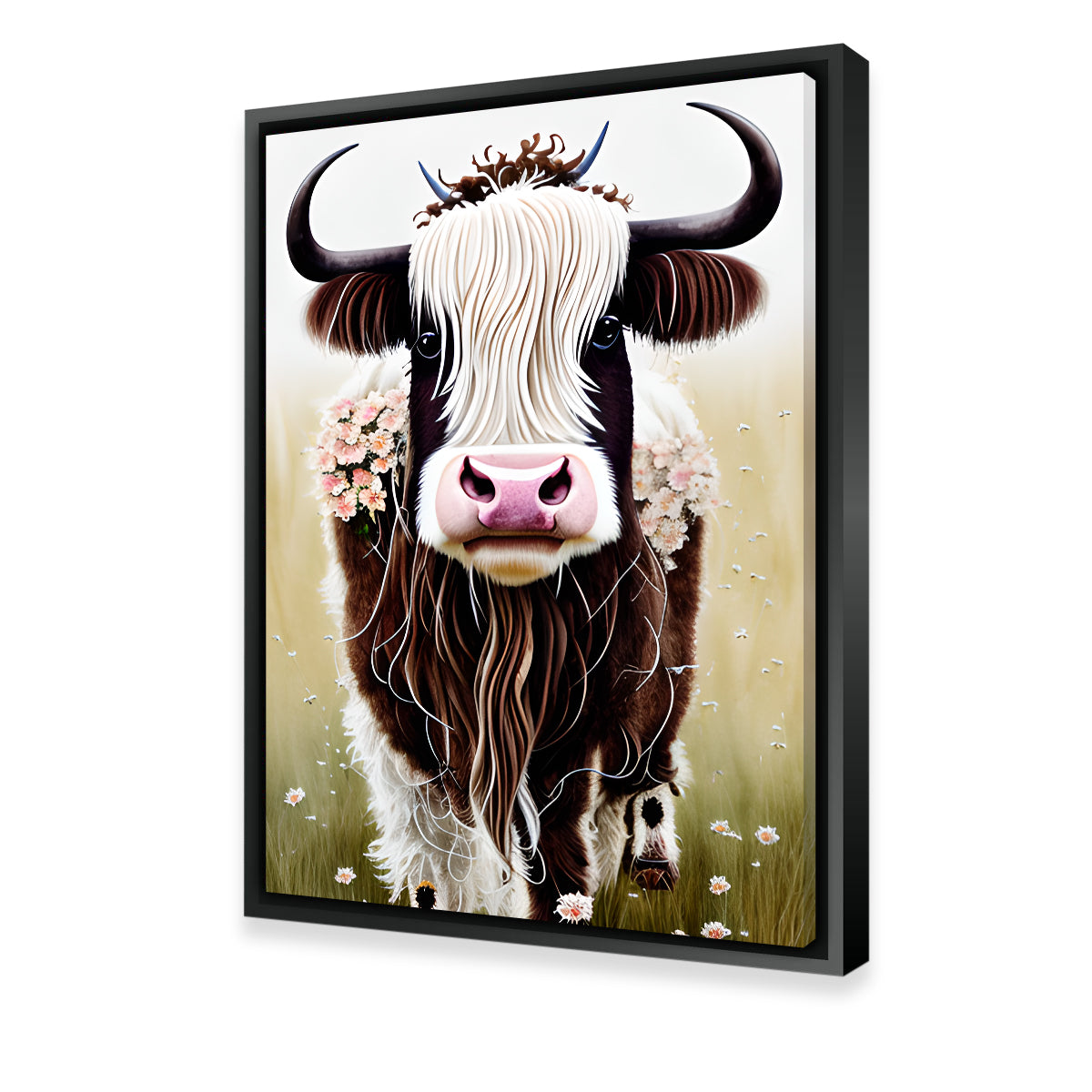 Stunning Shabby Chic Highland Cow Wall Art by Dina Rolle