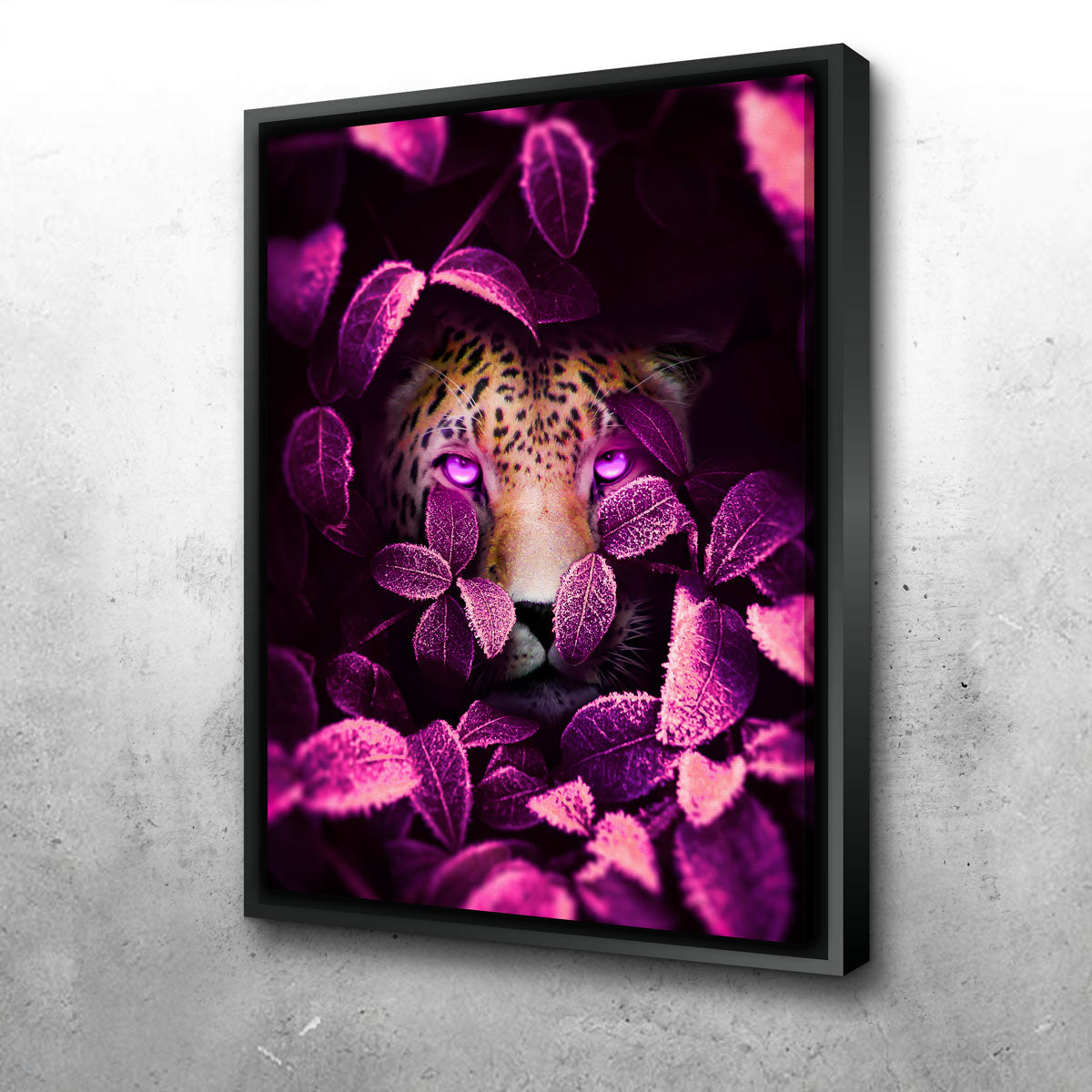 Vibrant Pink Eyes Jaguar Wall Art for Stunning Home Decor