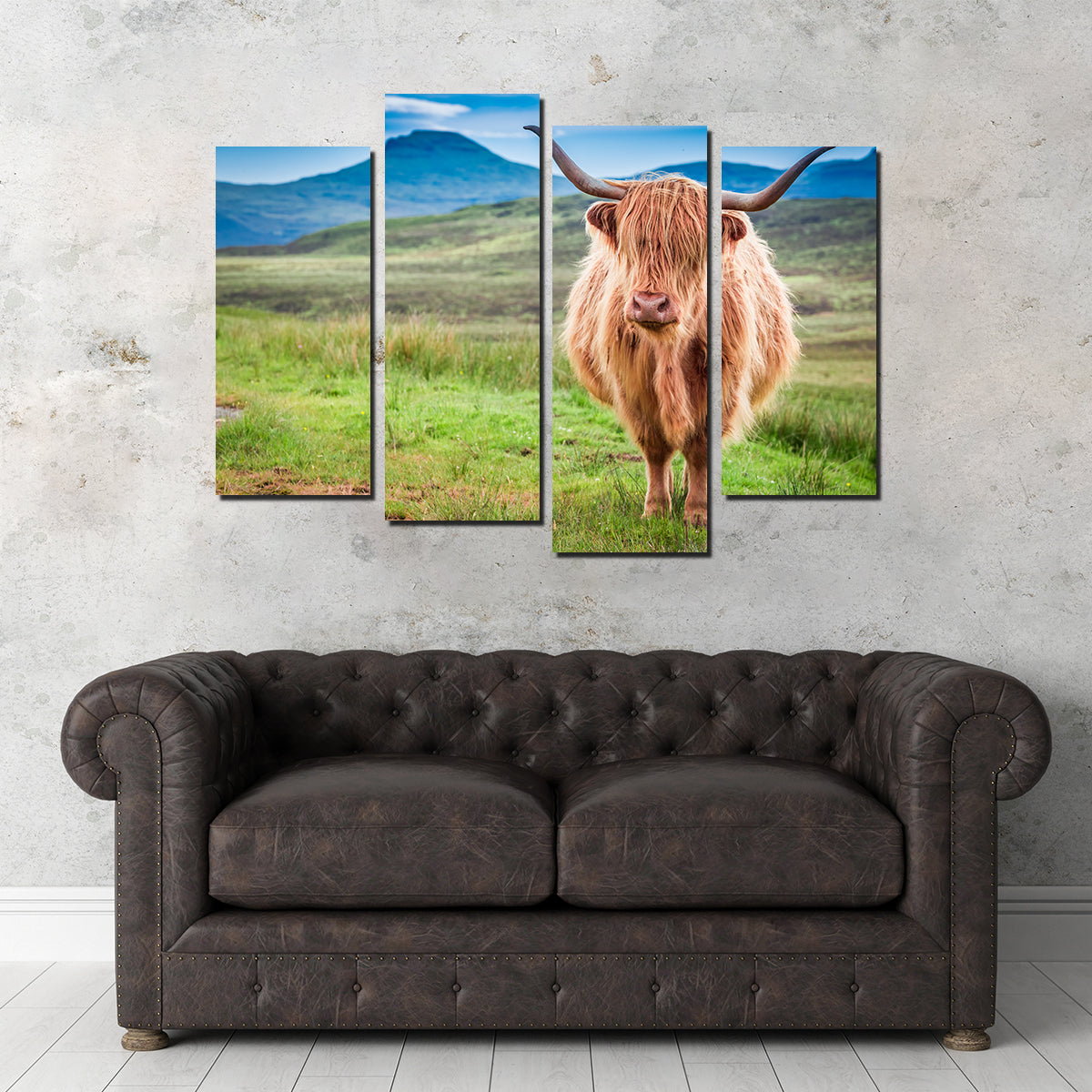 Charming Highland Cow in Isle of Skye Wall Art for Stunning Decor