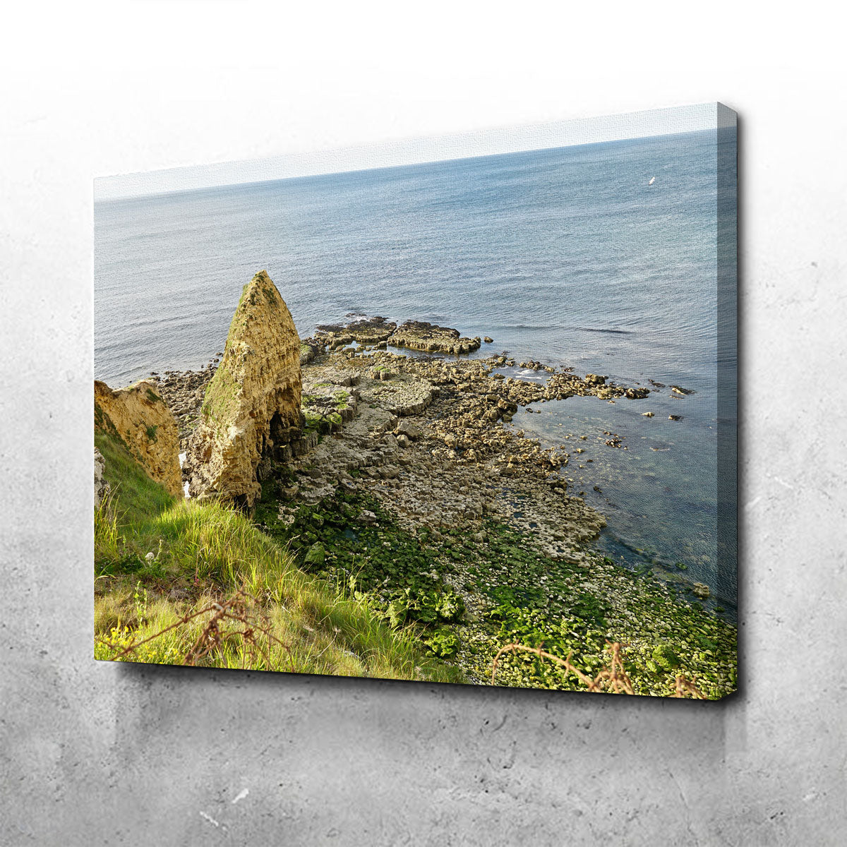 Pointe du Hoc Normandy Wall Art by David Campbell - Museum Quality Canvas Print