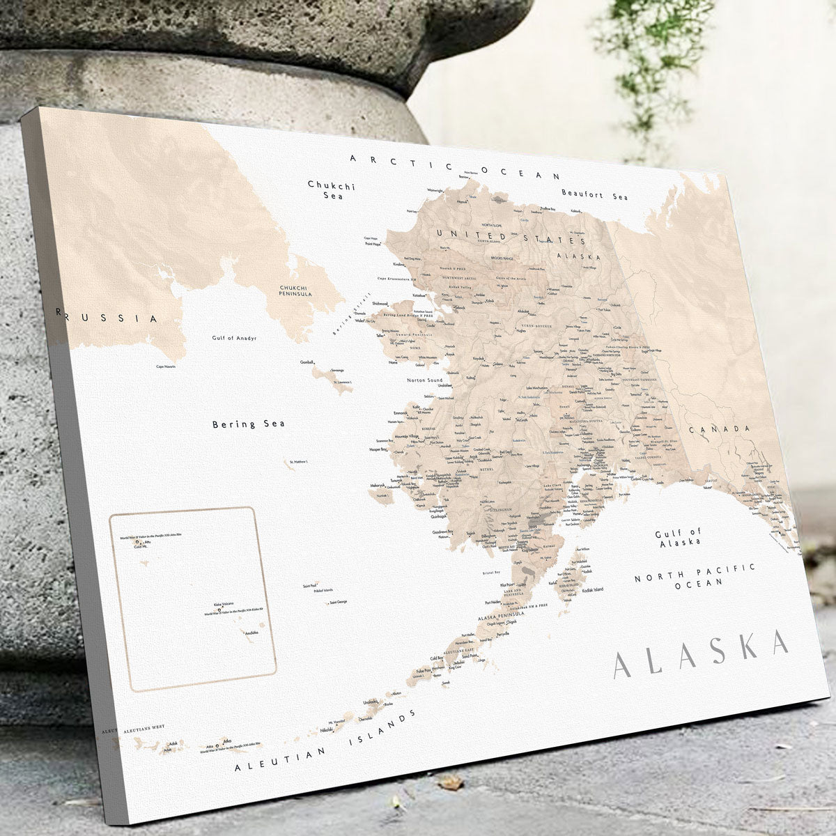 Exquisite Alaska Map 3 Wall Art for Your Home Decor