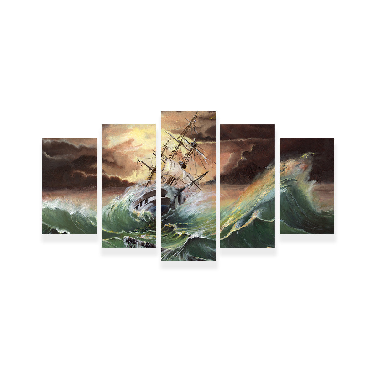 Stunning Ship in Storm Wall Art for Striking Home Decor