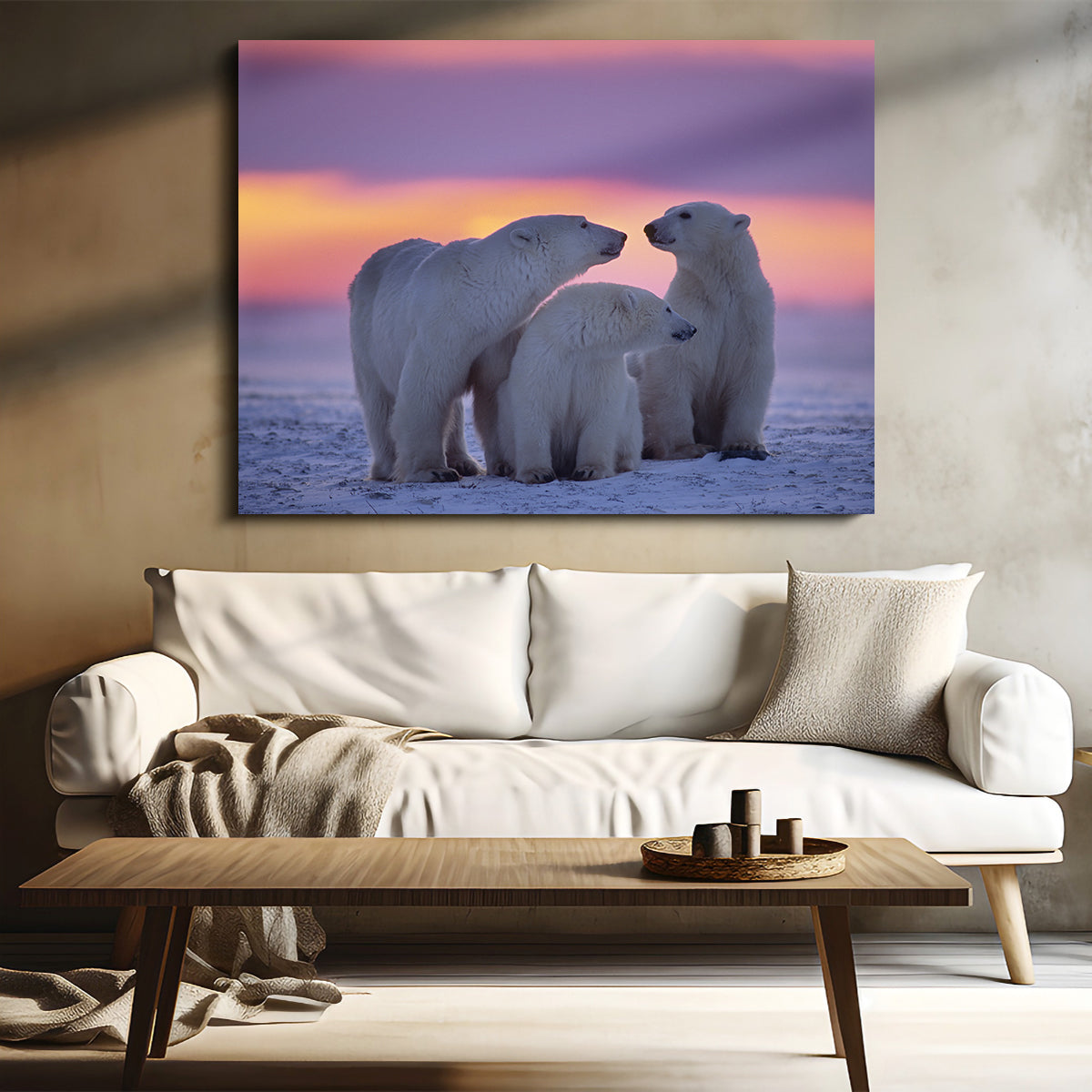 Stunning Polar Bear Family - Canadian Arctic Wall Art for Your Home Decor