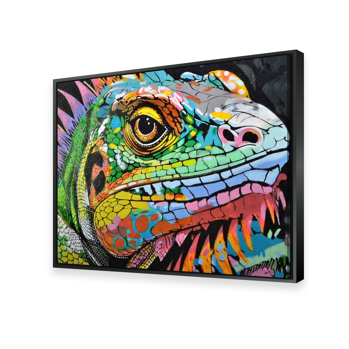 Stunning Iguana Graffiti Wall Art by Stephen Chambers