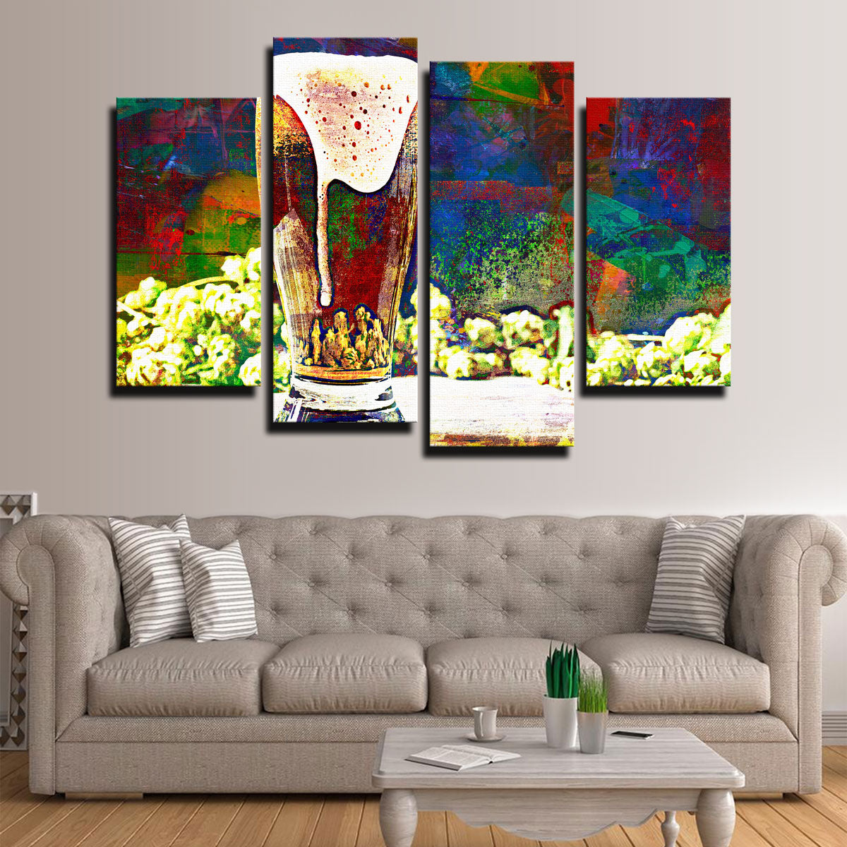 Stunning Beer Hops Abstract Wall Art for a Unique Home Decor