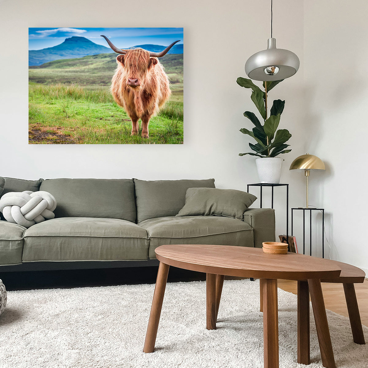 Charming Highland Cow in Isle of Skye Wall Art for Stunning Decor