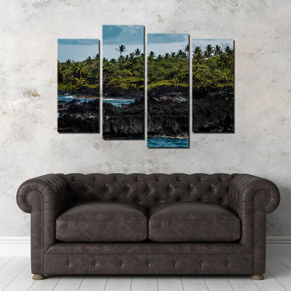 Stunning Ocean and Lava Rock Wall Art by Lucas Moore