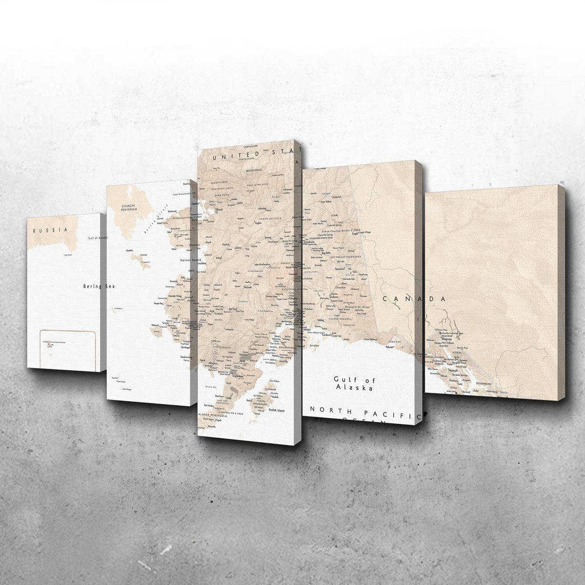 Exquisite Alaska Map 3 Wall Art for Your Home Decor