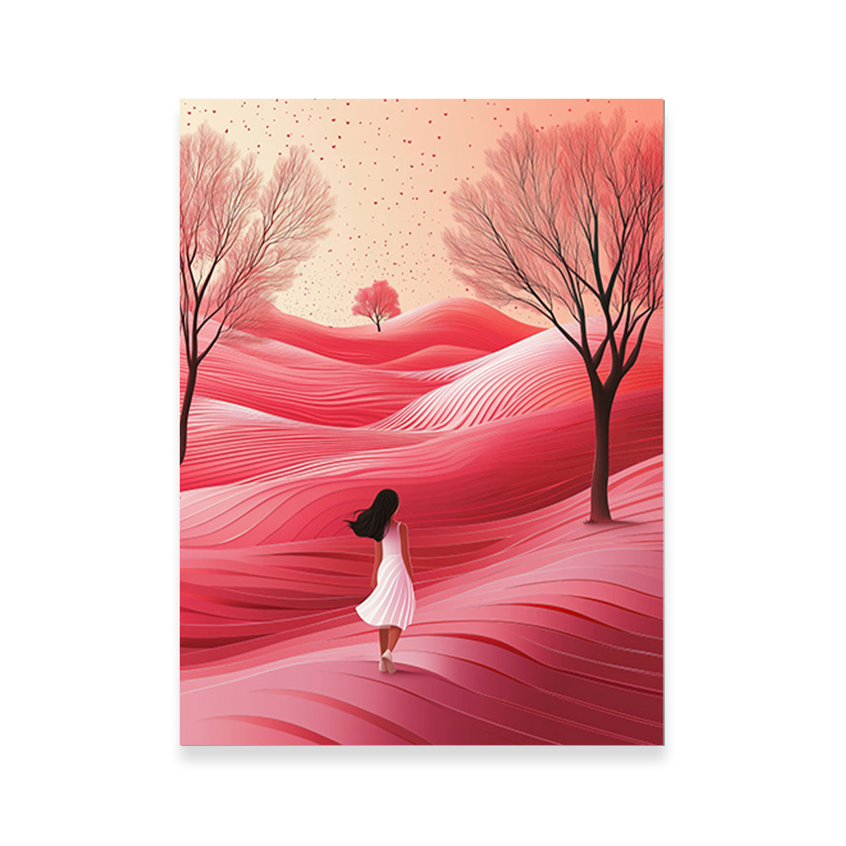 Stunning Pink Hills Kiln - Dried Pine Wood Framed Wall Art