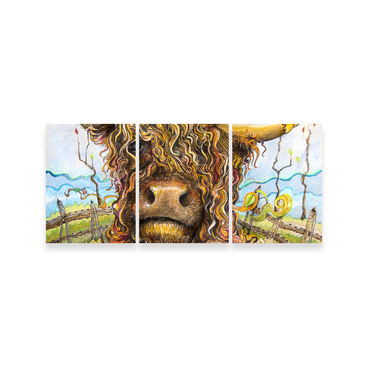 Exquisite Highland Cow Art Canvas Wall Art for Home Decor