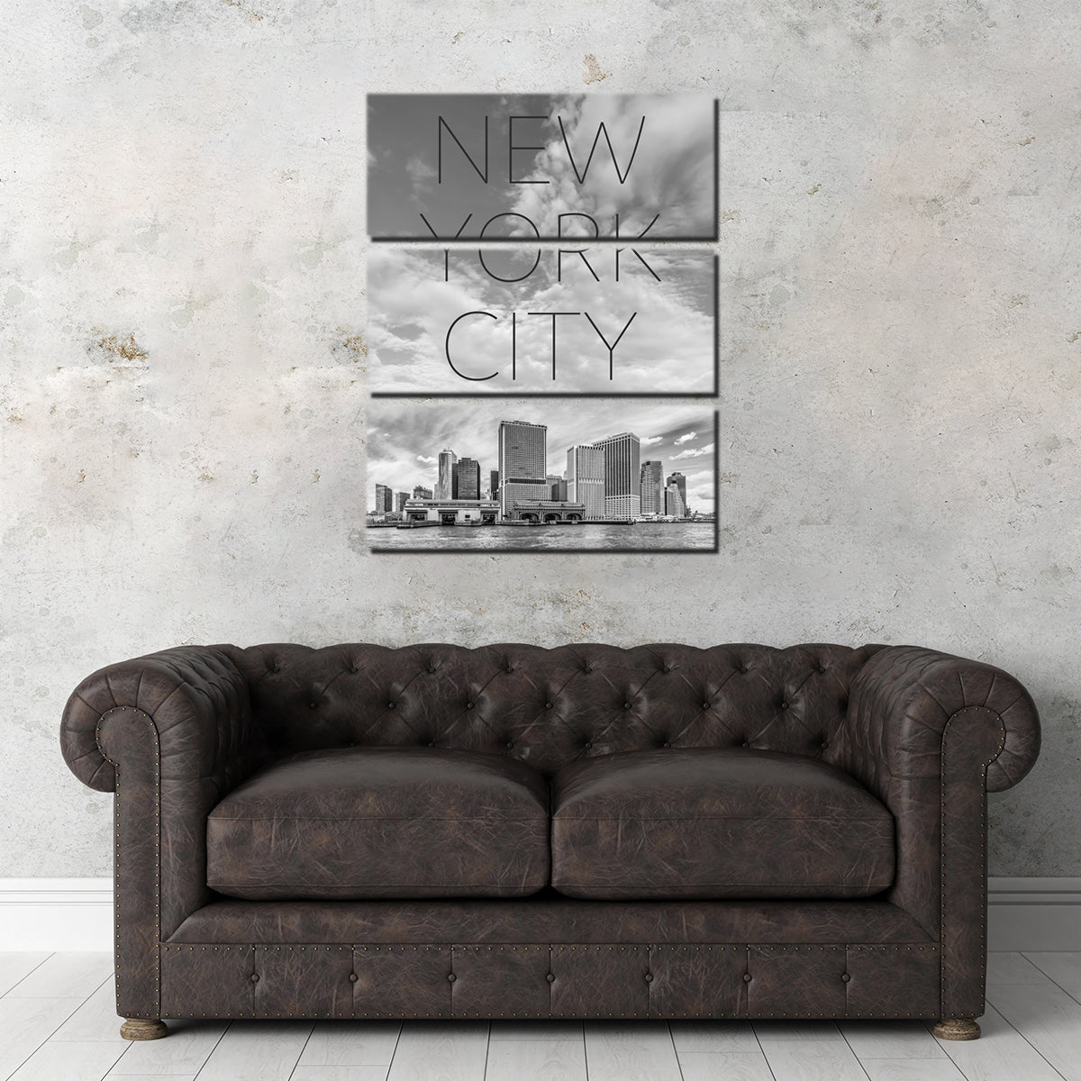Stunning NYC Manhattan Bridge Text & Skyline Wall Art by Melanie Viola