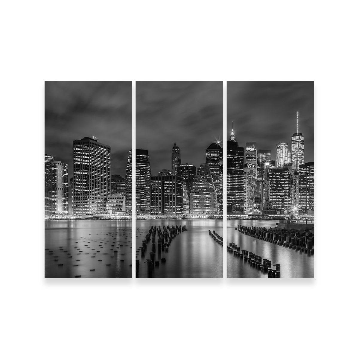 Stunning New York City Monochrome Night Impressions Wall Art by Melanie Viola