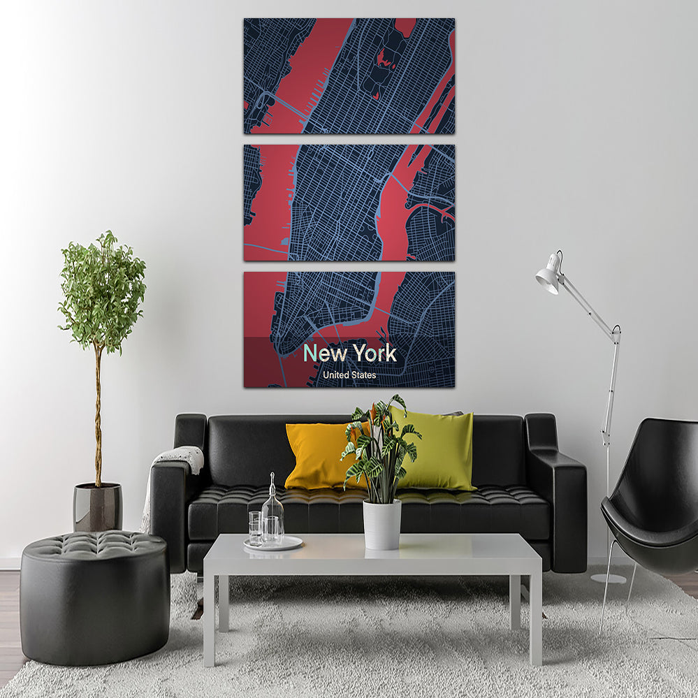 Stunning New York Map Wall Art for Home Decor