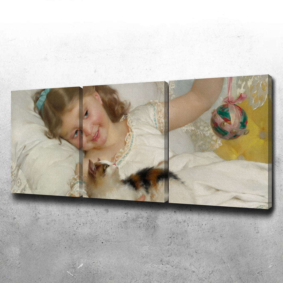 Charming Petite Fille et Chat Wall Art by Emile Munier
