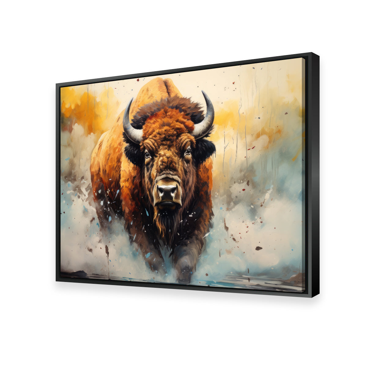 Stunning American Bison Watercolor Wall Art for Home Decor